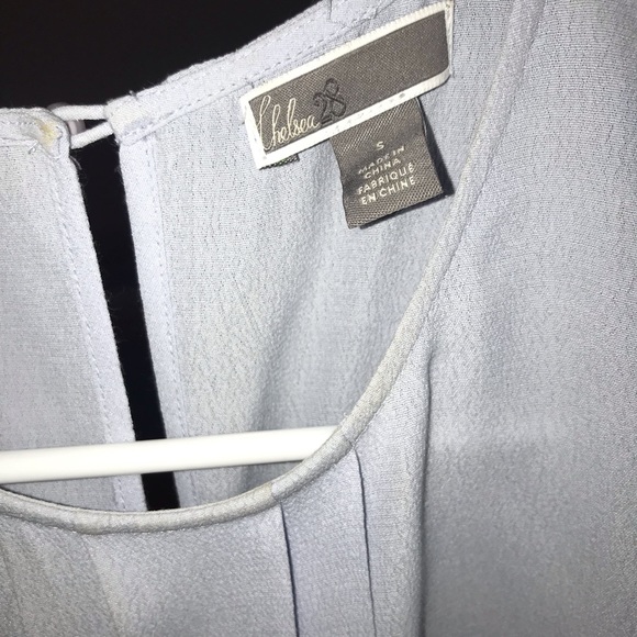 Baby blue ruffle crew neck blouse - Picture 2 of 5